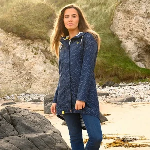 Lighthouse Long Beachcomber Jacket In Navy Dot*Women Coats & Jackets