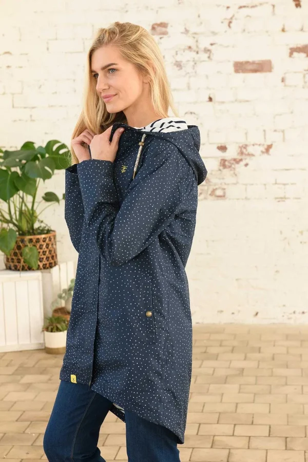 Lighthouse Long Beachcomber Jacket In Navy Dot*Women Coats & Jackets
