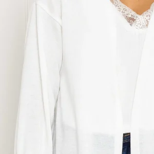 Pala D'oro Long Cardgian In White*Women Jumpers & Cardigans