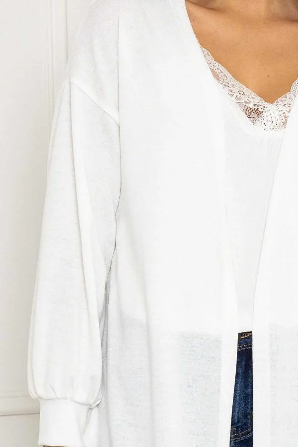 Pala D'oro Long Cardgian In White*Women Jumpers & Cardigans