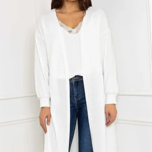Pala D'oro Long Cardgian In White*Women Jumpers & Cardigans