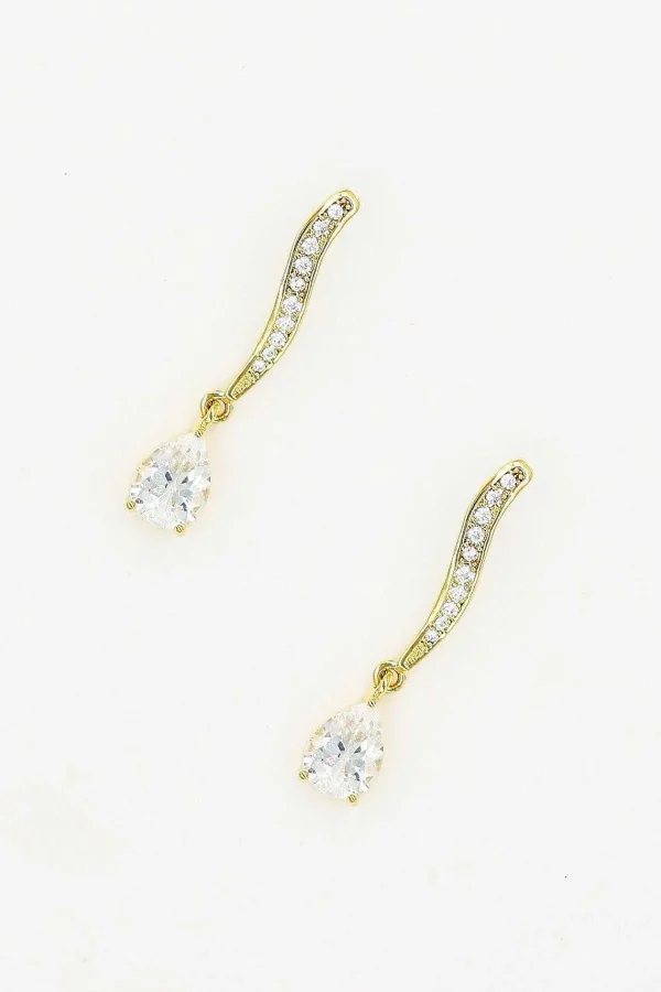 Joularie Long Diamante Drop Earrings* Earrings