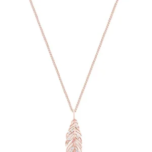 Tipperary Crystal Jewellery Long Feather Pendant With Clear Stones* Necklaces