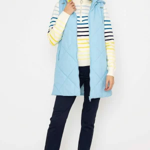 Kelly & Grace Weekend Long Hooded Gilet In Blue*Women Coats & Jackets