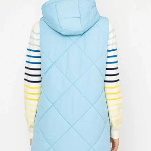 Kelly & Grace Weekend Long Hooded Gilet In Blue*Women Coats & Jackets