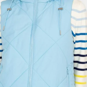 Kelly & Grace Weekend Long Hooded Gilet In Blue*Women Coats & Jackets