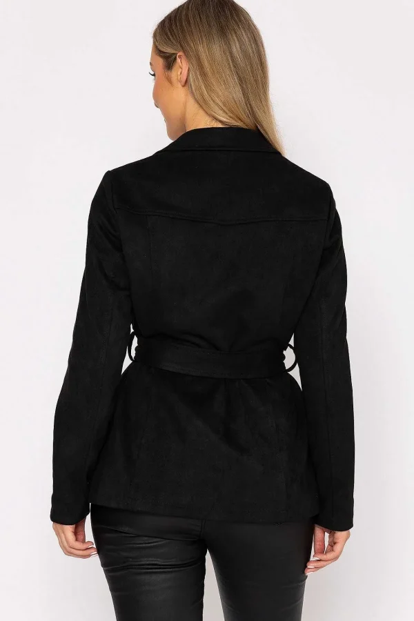 Rowen Avenue Long Line Suede Biker In Black*Women Coats & Jackets