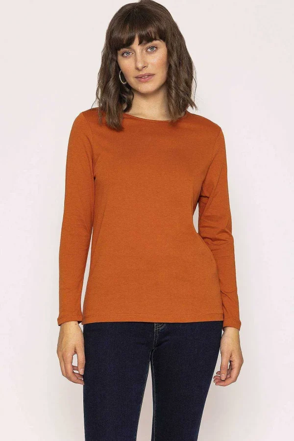 Kelly & Grace Weekend Long Sleeve Basic Tee In Rust*Women Tops & Blouses