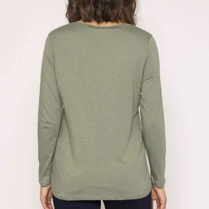 Kelly & Grace Weekend Long Sleeve Basic Tee In Khaki*Women Tops & Blouses
