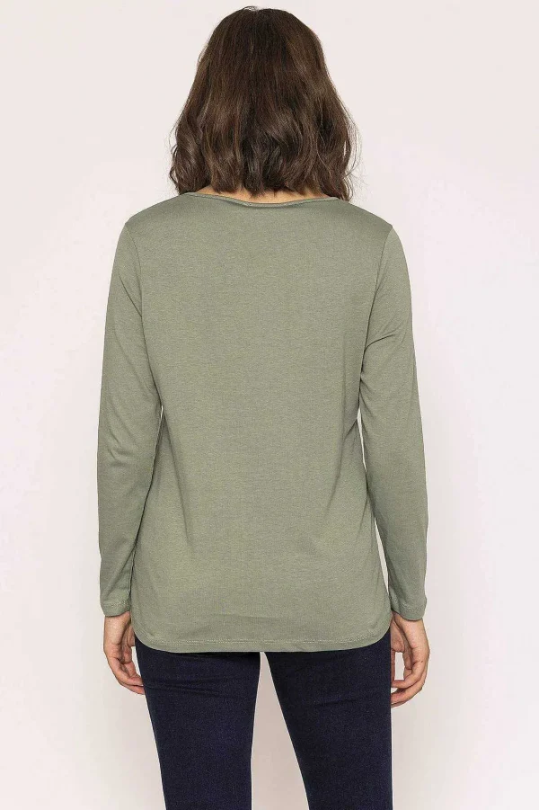 Kelly & Grace Weekend Long Sleeve Basic Tee In Khaki*Women Tops & Blouses