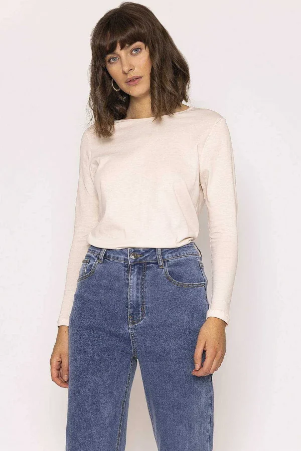 Kelly & Grace Weekend Long Sleeve Basic Tee In Ivory*Women Tops & Blouses
