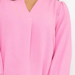 Pala D'oro Long Sleeve Collarless Top In Pink*Women Tops & Blouses
