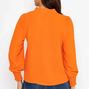 Pala D'oro Long Sleeve Collarless Top In Orange*Women Tops & Blouses