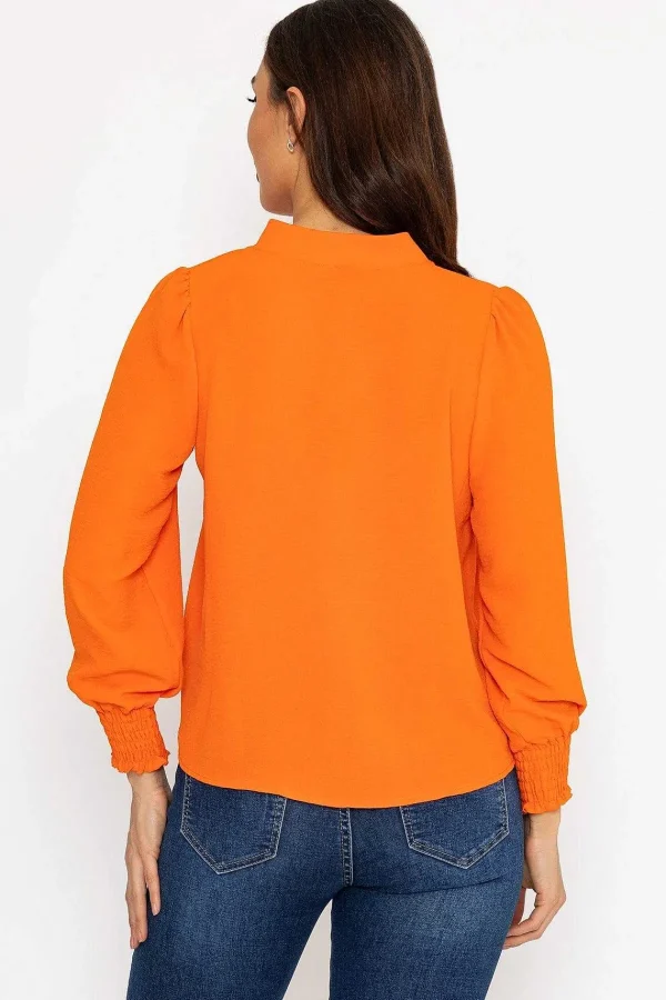 Pala D'oro Long Sleeve Collarless Top In Orange*Women Tops & Blouses