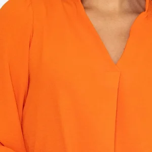 Pala D'oro Long Sleeve Collarless Top In Orange*Women Tops & Blouses
