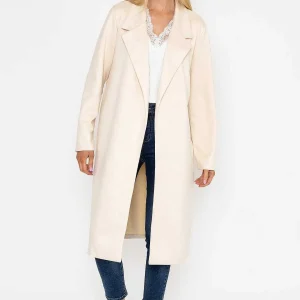 Pala D'oro Long Suede Coat In Beige*Women Coats & Jackets