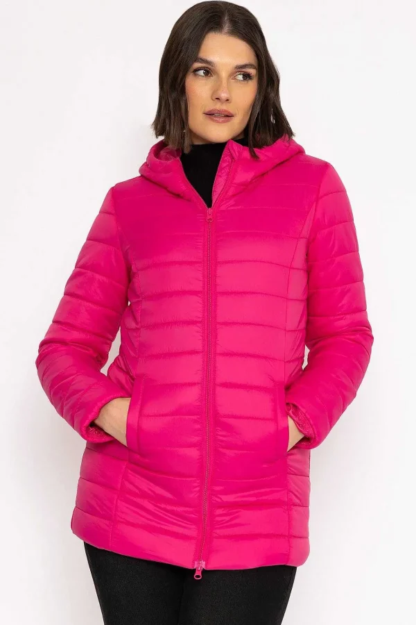 Kelly & Grace Weekend Longline Puffa Coat In Pink*Women Coats & Jackets