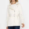 Rowen Avenue Longline Suede Biker In Ecru*Women Coats & Jackets