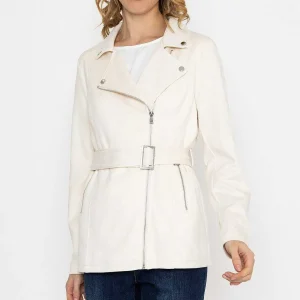 Rowen Avenue Longline Suede Biker In Ecru*Women Coats & Jackets