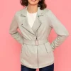 Rowen Avenue Longline Suede Biker In Sage*Women Coats & Jackets