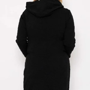 Ulla Popken Longline Zip Jacquard Jacket In Black*Women Hoodies & Sweatshirts
