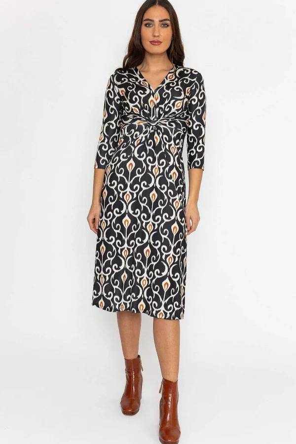 Pala D'oro Louisa Midi Dress In Black Print*Women Dresses & Jumpsuits