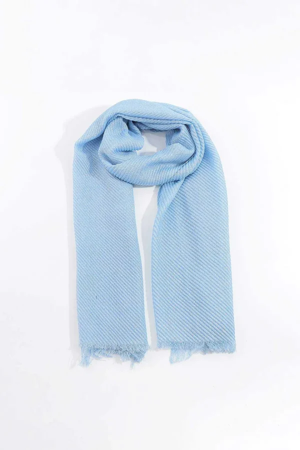 SOUL Accessories Lurex Pleated Occasion Scarf In Blue* Accessories
