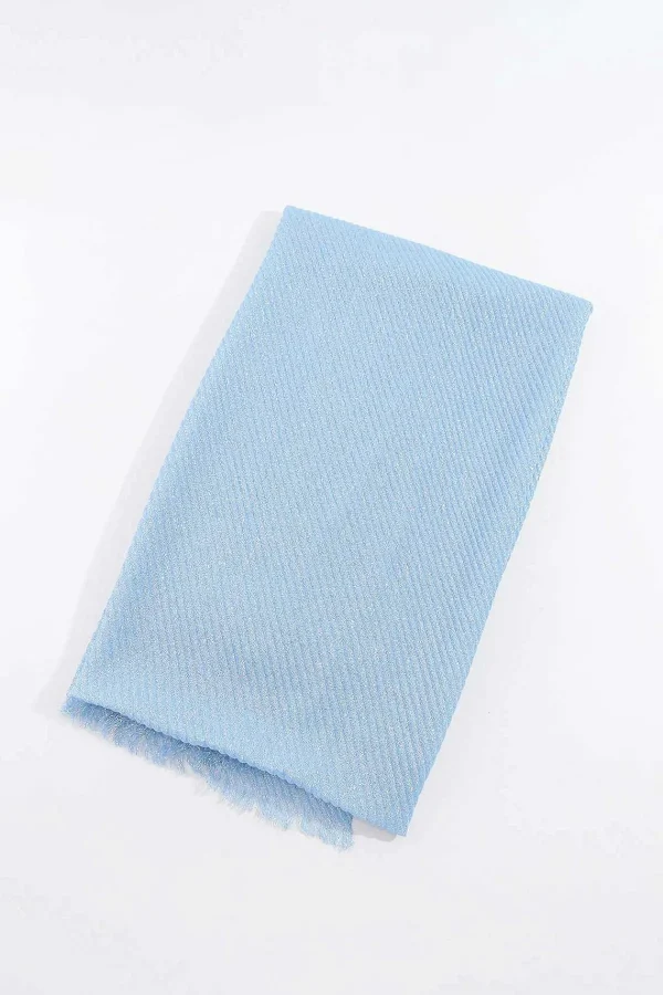 SOUL Accessories Lurex Pleated Occasion Scarf In Blue* Accessories