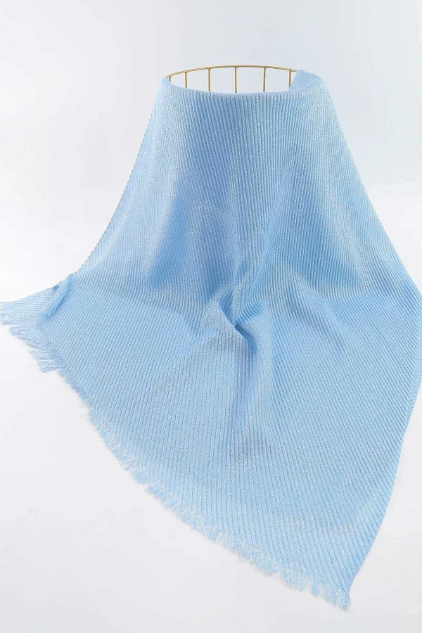 SOUL Accessories Lurex Pleated Occasion Scarf In Blue* Accessories