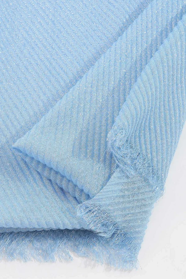 SOUL Accessories Lurex Pleated Occasion Scarf In Blue* Accessories