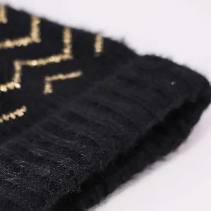 SOUL Accessories Lurex Stripe Beanie In Black* Hats