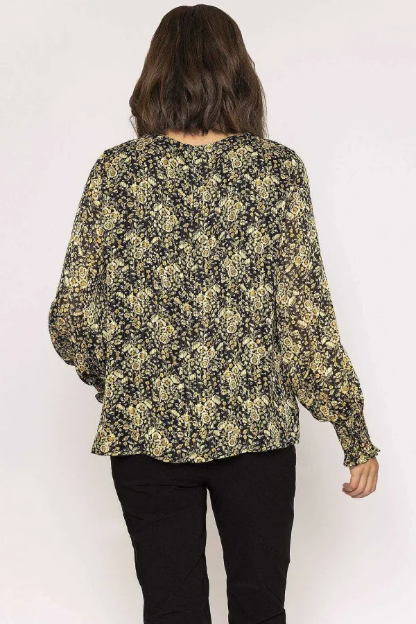 Rowen Avenue Lurex Top In Green Print*Women Tops & Blouses