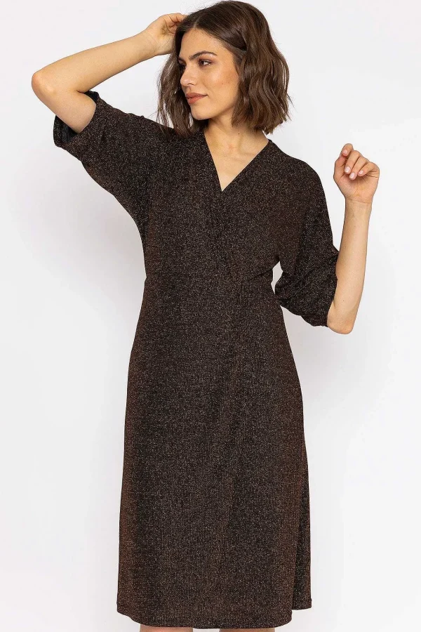 Rowen Avenue Lurex Wrap Dress In Bronze*Women Dresses & Jumpsuits