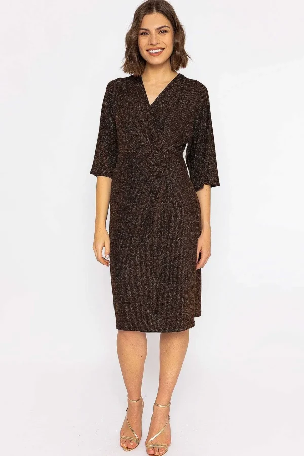 Rowen Avenue Lurex Wrap Dress In Bronze*Women Dresses & Jumpsuits