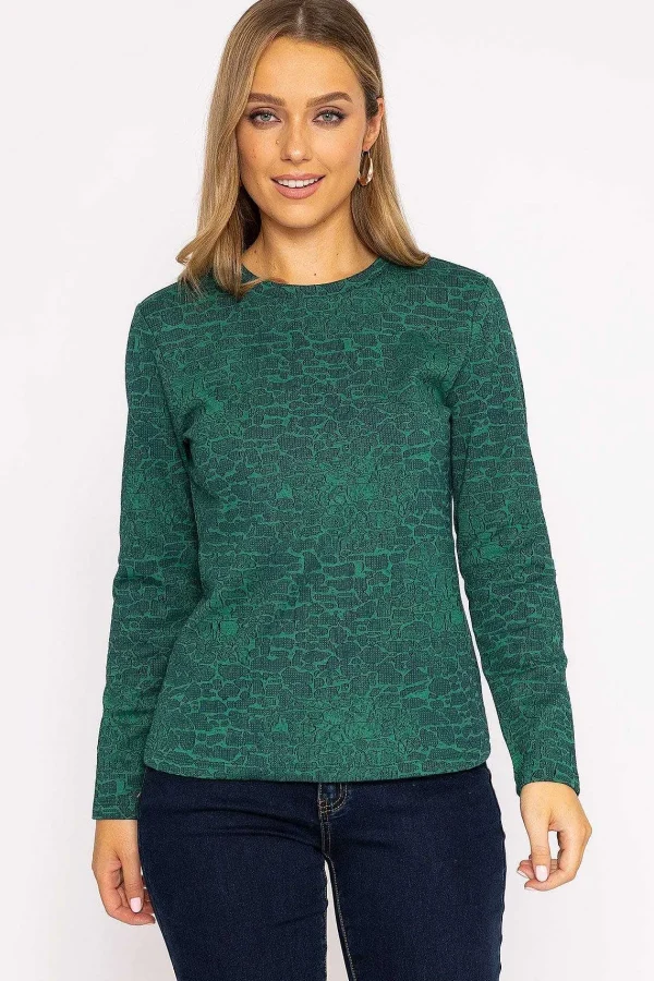 Rowen Avenue Marble Crew Neck In Green*Women Hoodies & Sweatshirts
