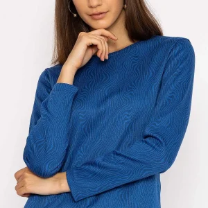 Rowen Avenue Marble Crew Neck Sweatshirts In Blue*Women Hoodies & Sweatshirts