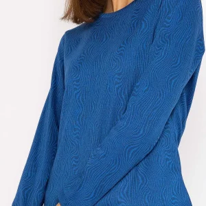 Rowen Avenue Marble Crew Neck Sweatshirts In Blue*Women Hoodies & Sweatshirts