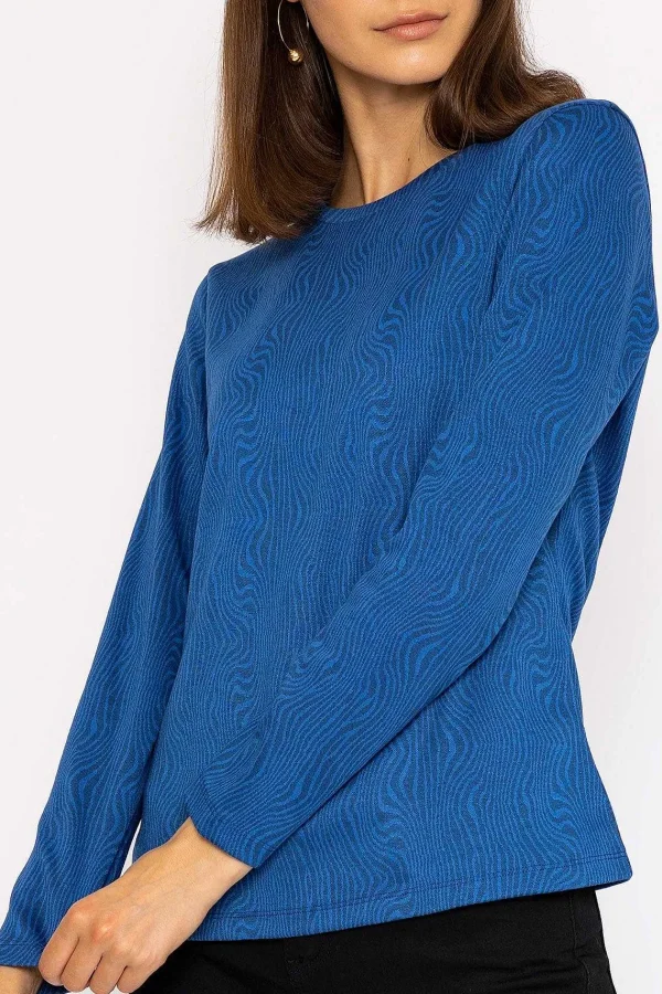 Rowen Avenue Marble Crew Neck Sweatshirts In Blue*Women Hoodies & Sweatshirts