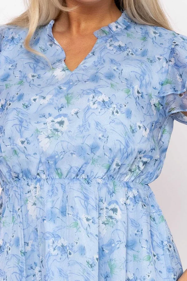 Rowen Avenue Maria Blue Printed Knee Dress* Sale Dresses