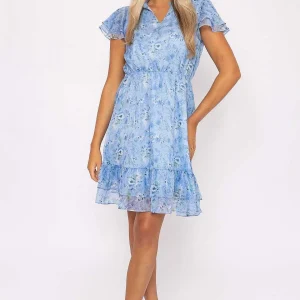 Rowen Avenue Maria Blue Printed Knee Dress* Sale Dresses