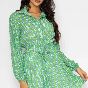 Pala D'oro Maria Mini Dress In Green Print*Women Dresses & Jumpsuits
