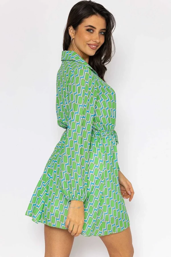 Pala D'oro Maria Mini Dress In Green Print*Women Dresses & Jumpsuits