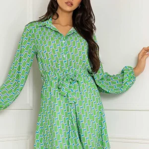 Pala D'oro Maria Mini Dress In Green Print*Women Dresses & Jumpsuits