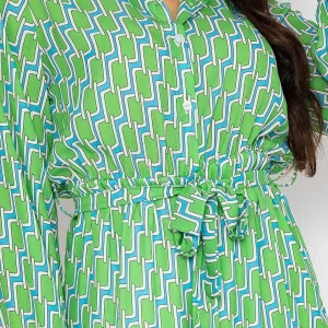 Pala D'oro Maria Mini Dress In Green Print*Women Dresses & Jumpsuits