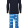 Marlon Sleepwear Mens Check Pyjamas In Blue*Women Nightwear