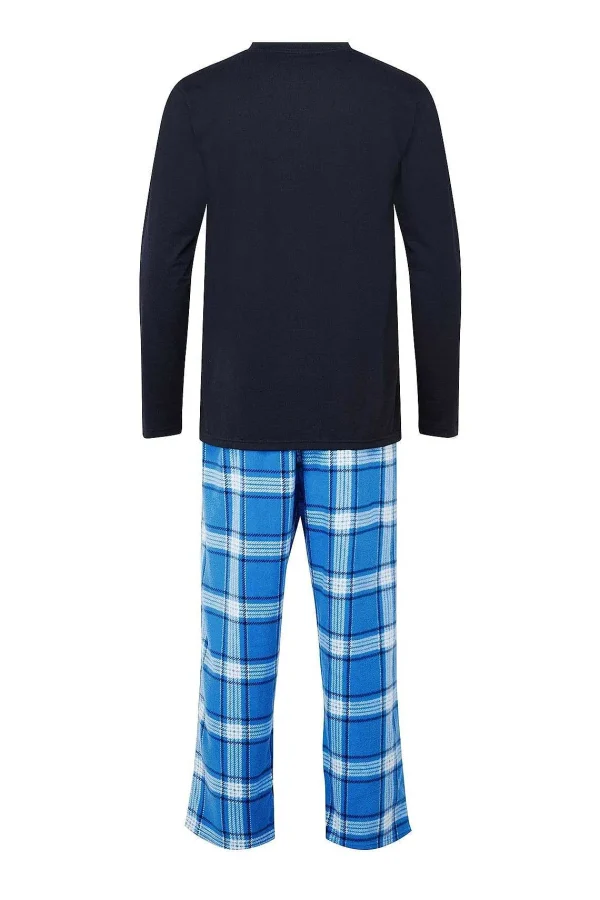 Marlon Sleepwear Mens Check Pyjamas In Blue*Women Nightwear