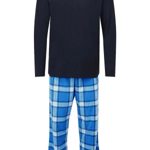 Marlon Sleepwear Mens Check Pyjamas In Blue*Women Nightwear