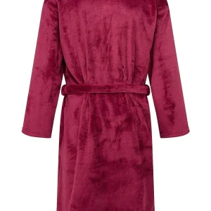 Marlon Sleepwear Mens Collared Fleece Robe In Wine*Women Nightwear