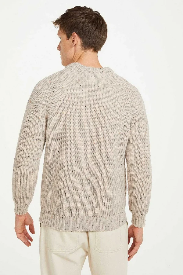 Aran Woollen Mills Men'S Crew Neck Raglan Sweater In Beige* Him