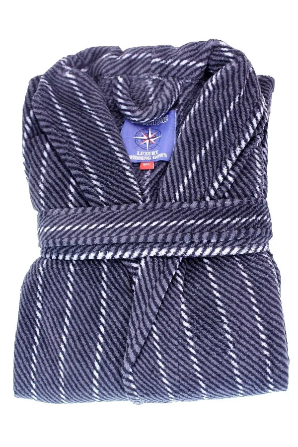 Portland Mens Luxury Dressing Gown In Charcoal* Him